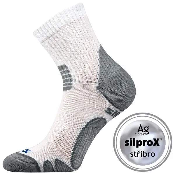 Levně SILO sportovní antibakteriální ponožky se stříbrem VoXX Bílá 43-46 1 pár
