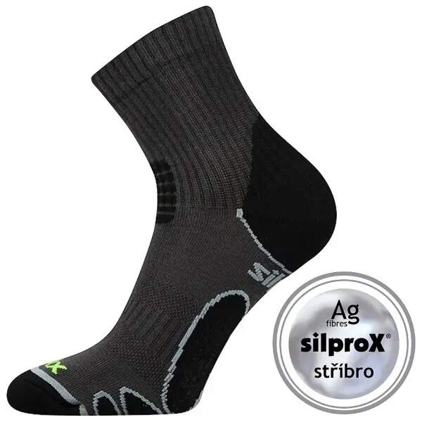 Levně SILO sportovní antibakteriální ponožky se stříbrem VoXX Tm. šedá 35-38 1 pár