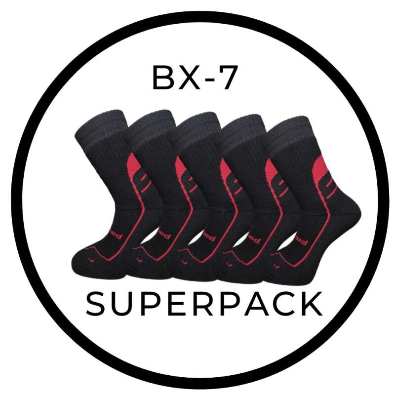 Levně BX-7 DURABLE SUPERPACK bambusové ponožky BAMBOX - 5 párů černá / červená 43-46 5 párů