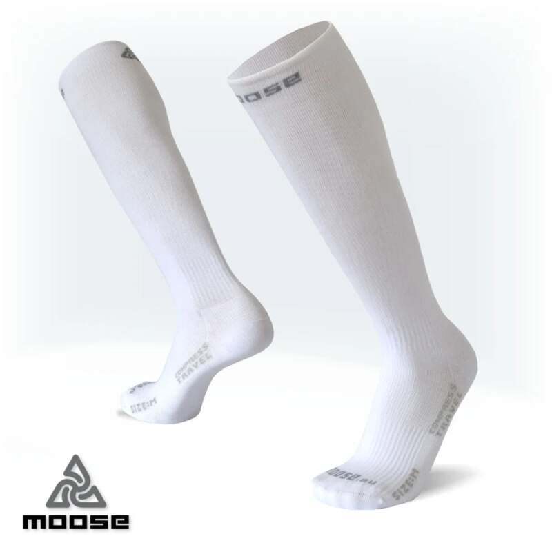 Levně COMPRESS TRAVEL kompresní podkolenky Moose bílá 3XL 1 pár