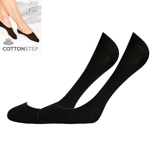 Levně COTTON step 200 DEN punčochové ťapky Lady B Černá 39-42 1 pár