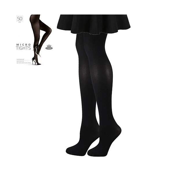 Levně MICRO tights 50 DEN mikrovláknové jemné punčochové kalhoty Lady B černá XS 1 kus