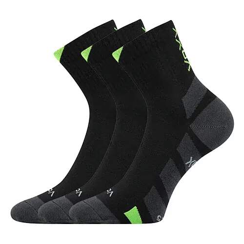Levně GASTL sportovní ponožky se stříbrem VoXX Černá / Zelená 39-42 3 páry