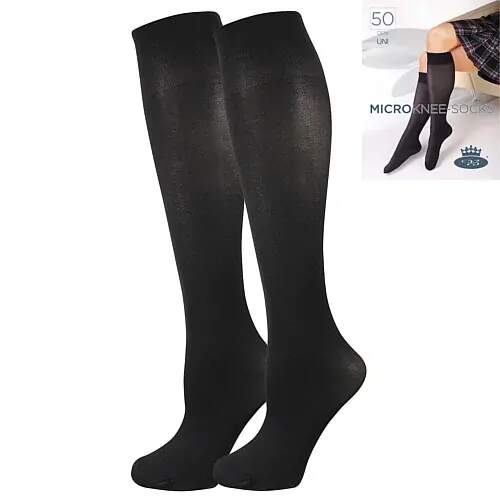 Levně MICRO KNEE-SOCKS 50 DEN punčochové podkolenky Lady B - 6 párů Černá UNI 6 párů