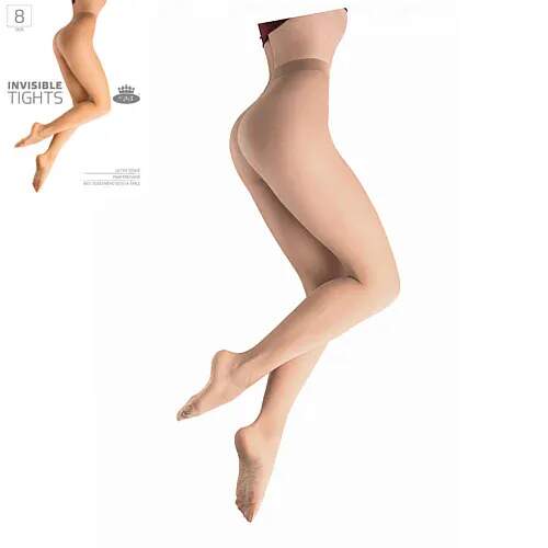 Levně INVISIBLE TIGHTS 8 DEN punčochové kalhoty Lady B Béžová M 1 kus