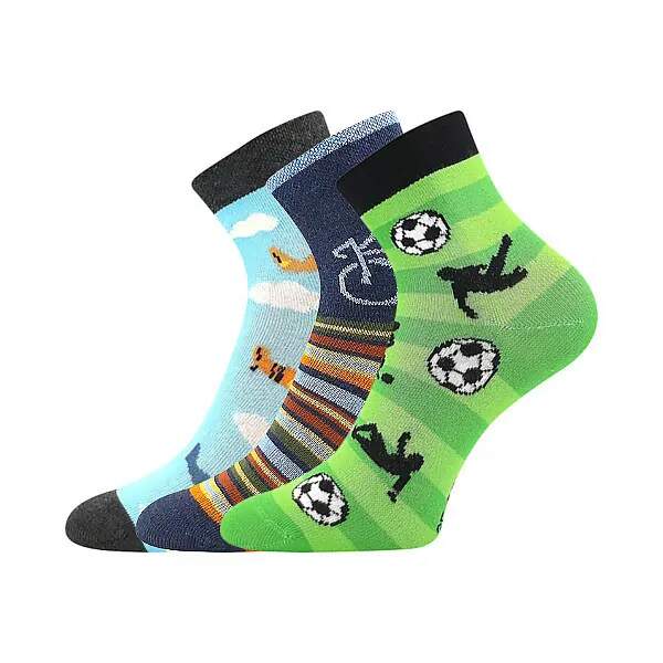 Levně KAY veselé dětské slabé ponožky Boma - LETADLO Mix barev 35-38 3 páry