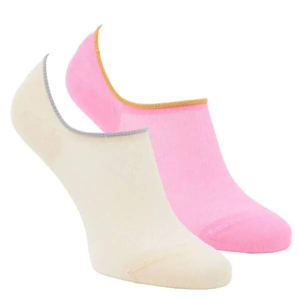 Levně Dámské letní neviditelné sneaker ponožky Zdravé ponožky Béžová / Růžová 35-38 2 páry