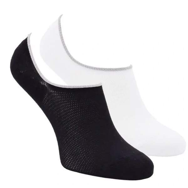 Levně Dámské letní neviditelné sneaker ponožky Zdravé ponožky Bílá / Černá 35-38 2 páry