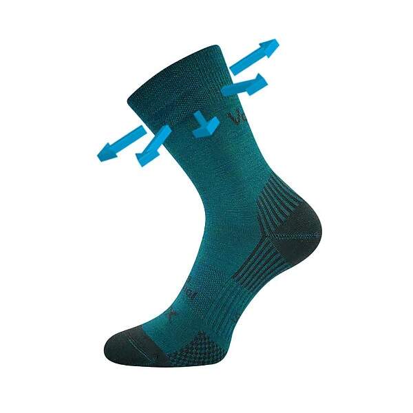 Levně OPTIMUS sportovní merino vlněné ponožky VoXX Modro-zelená 43-46 1 pár