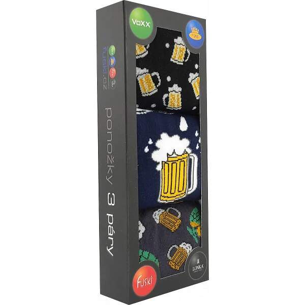 DEBOX barevné vánoční ponožky Lonka - PŮLLITR mix E 39-42 3 páry