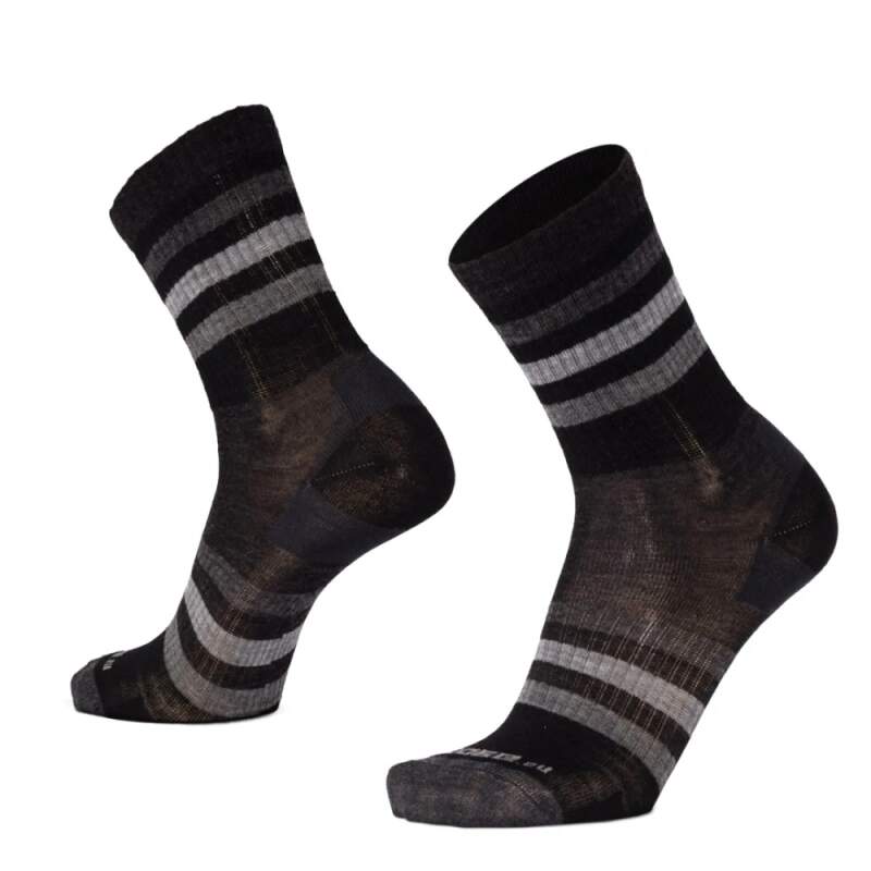 Levně BESKYD LINE pruhované veselé merino ponožky Moose černá M 1 pár