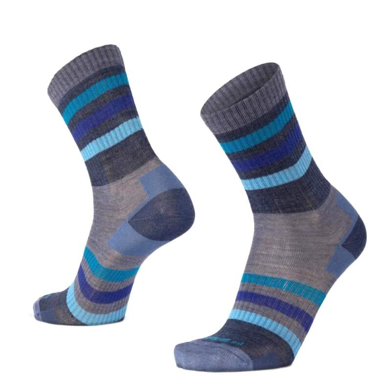 Levně BESKYD LINE pruhované veselé merino ponožky Moose modrá XXXL 1 pár