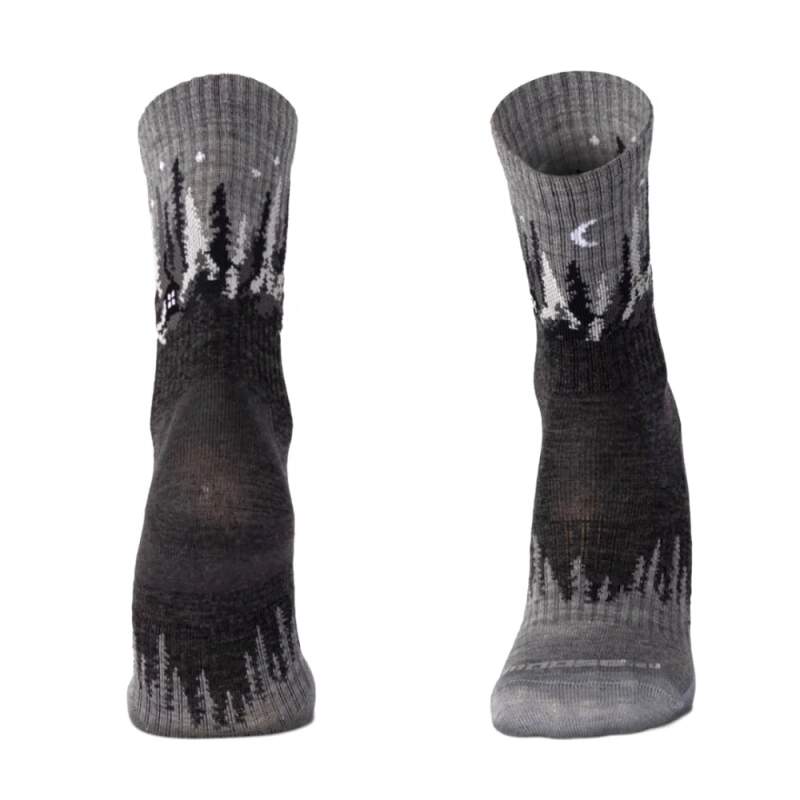Levně BESKYD GROVE veselé merino ponožky Moose šedá L 1 pár
