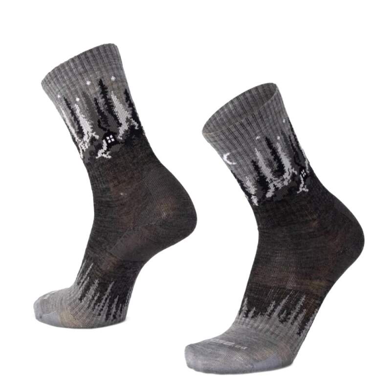 Levně BESKYD GROVE veselé merino ponožky Moose šedá XXL 1 pár