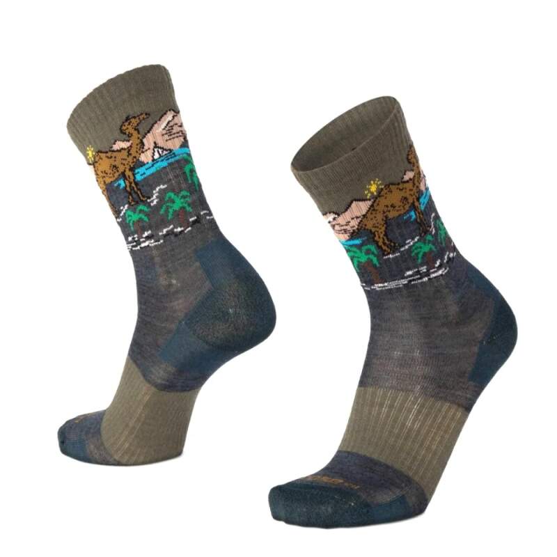 Levně BESKYD CAMEL veselé merino ponožky s velbloudem Moose zelená XXL 1 pár