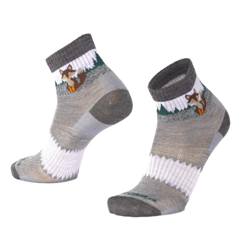 Levně ORLIK FOX kotníkové merino ponožky s liškou Moose šedá L 1 pár