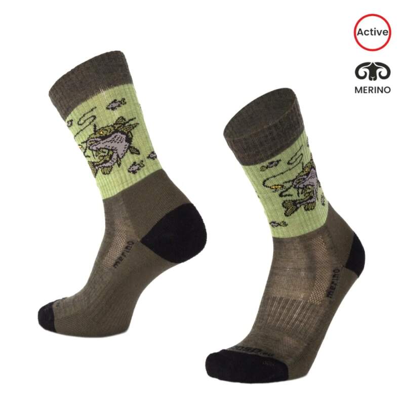 Levně TATRAN CATFISH rybářské merino ponožky Moose zelená XXL 1 pár