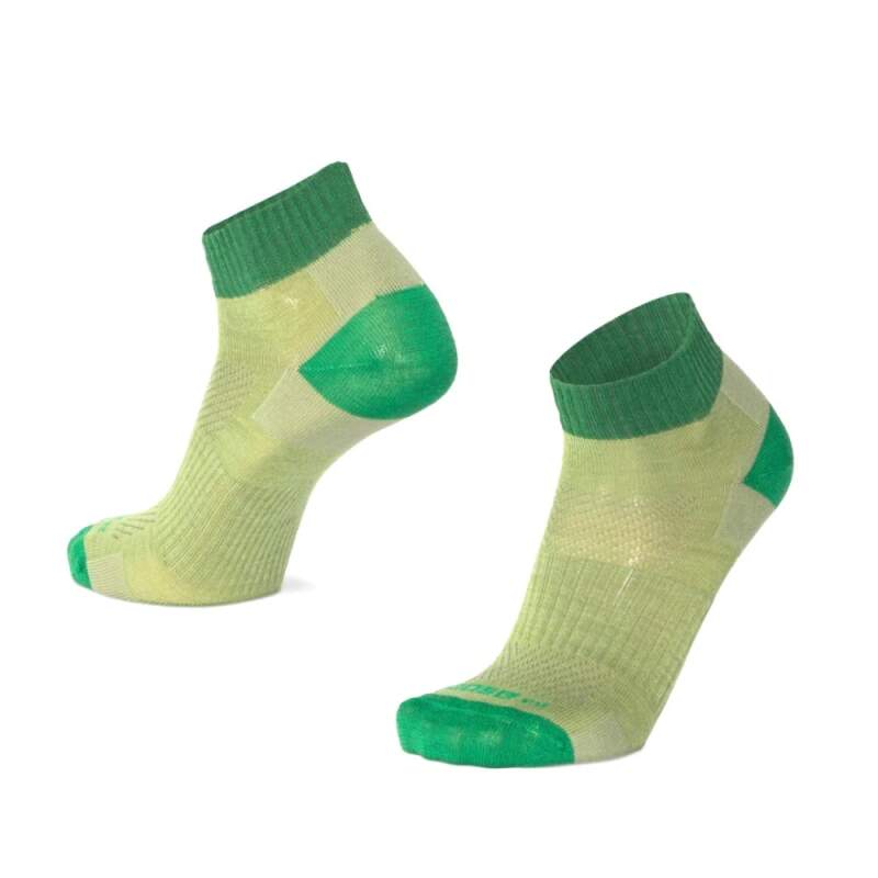 Levně LUZY UNI nízké jednobarevné merino ponožky Moose světle zelená 1 pár XXL