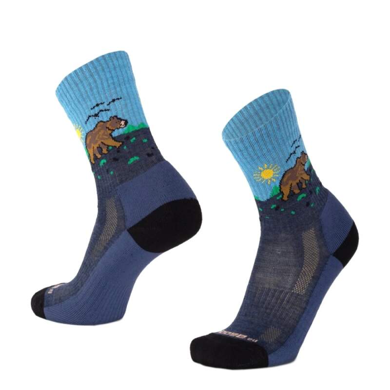 Levně TATRAN BEAR vysoké merino ponožky s medvědem Moose modrá 1 pár XXL