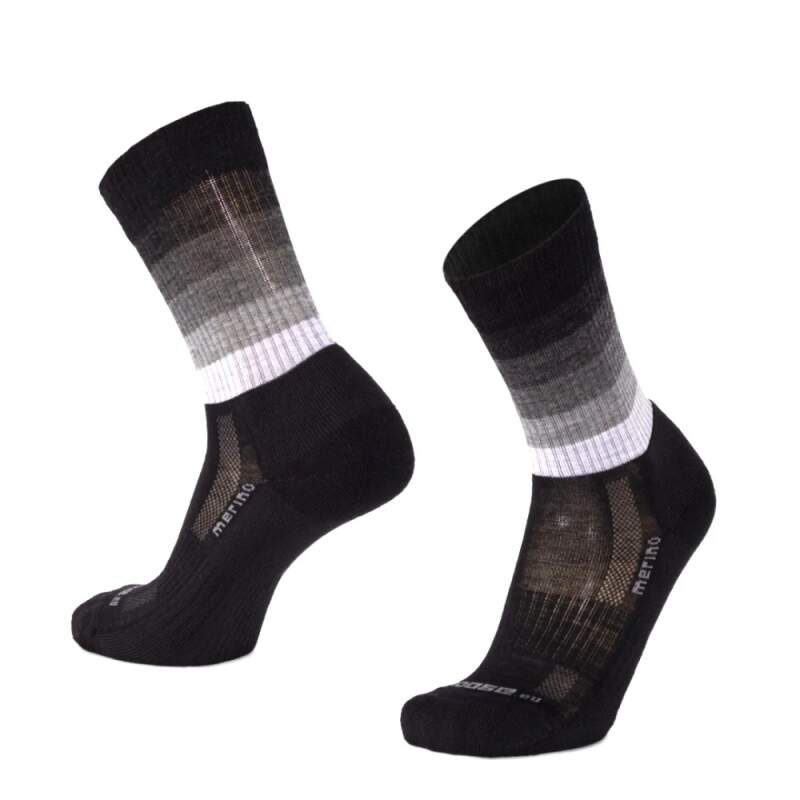 TATRAN STRIPE vysoké pruhované merino ponožky Moose černá 1 pár XL