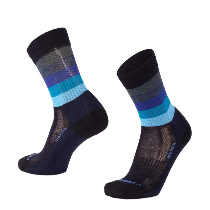 Levně TATRAN STRIPE vysoké pruhované merino ponožky Moose modrá 1 pár XL