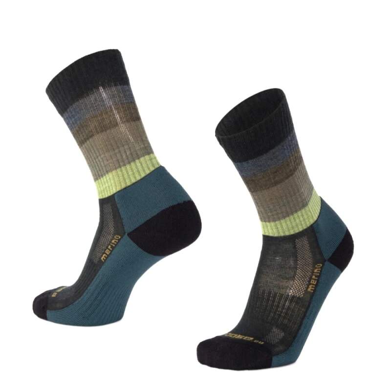 Levně TATRAN STRIPE vysoké pruhované merino ponožky Moose zelená 1 pár XXL