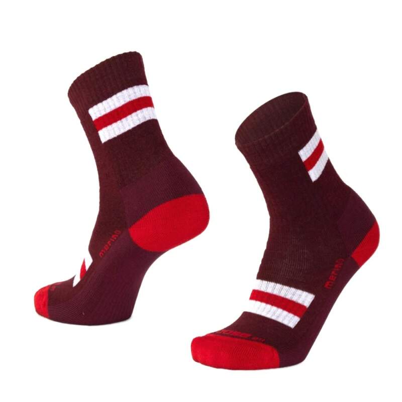 ALP ROUTE celofroté merino ponožky Moose 1 pár Červená XL