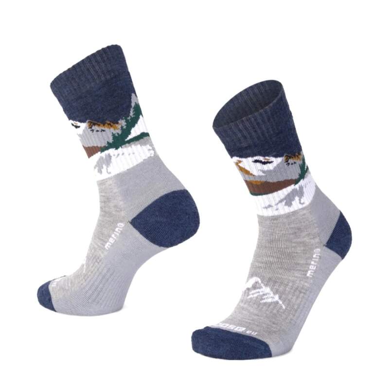ALP BLANC veselé celofroté merino ponožky Moose
