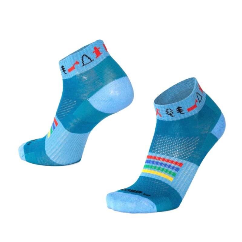Levně LUZY MAPA merino ponožky Moose 1 pár XL Modrá