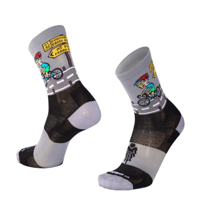 Levně SMILE15 RIDE veselé sportovní ponožky Moose 1 pár S Černá