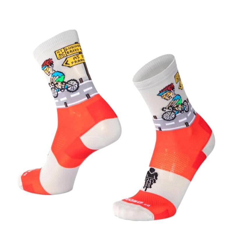 Levně SMILE15 RIDE veselé sportovní ponožky Moose 1 pár S Červená