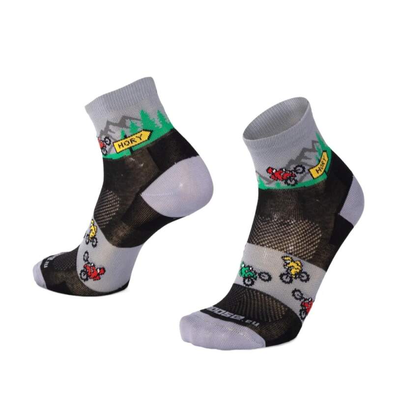 Levně SMILE10 RIDE střední veselé sportovní ponožky Moose 1 pár Černá XXL