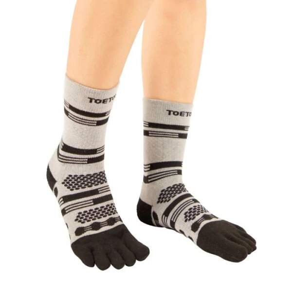 Levně ALL SPORT ANKLE sportovní prstové ponožky ToeToe L Černá / Šedá 1 pár