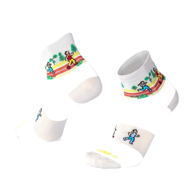 SMILE10 JOGGER střední veselé sportovní ponožky Moose 1 pár XL Bílá