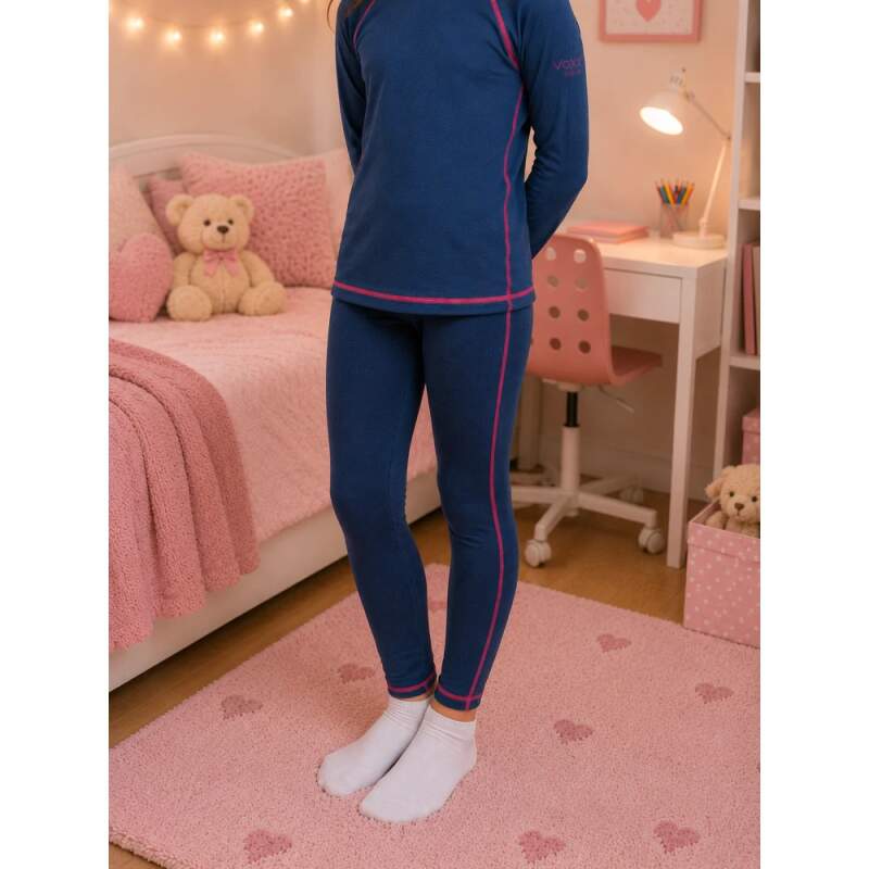 MERINOWOOL 22 dětské vlněné spodky VoXX Jeans / Magenta 146-152