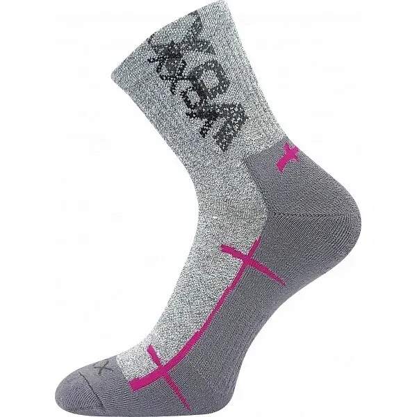 Levně WALLI sportovní ponožky se stříbrem Voxx Sv. šedá / Fuchsia 39-42 1 pár
