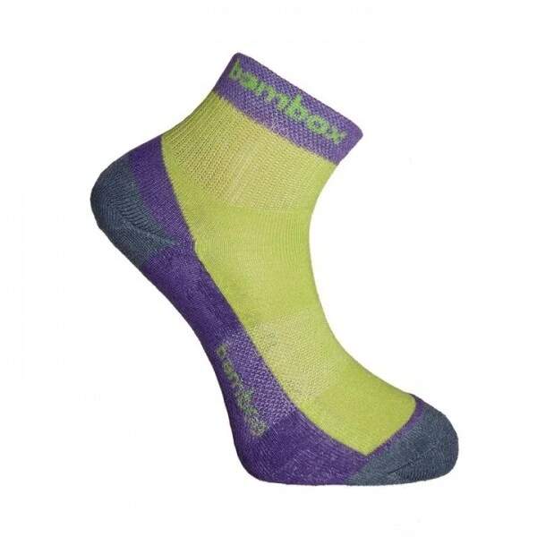 Levně BX-2 FUN bambusové kotníčkové ponožky BAMBOX Fialová / Limetka 39-42 1 pár