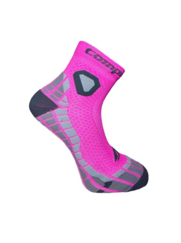 CSX-RUN FUN funkční sportovní ponožky COMPRESSOX růžová / šedá 39-42 1 pár