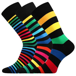 DELINE BLACK barevné trendy ponožky Lonka